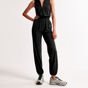 Abercrombie & Fitch Black Collared Jumpsuit